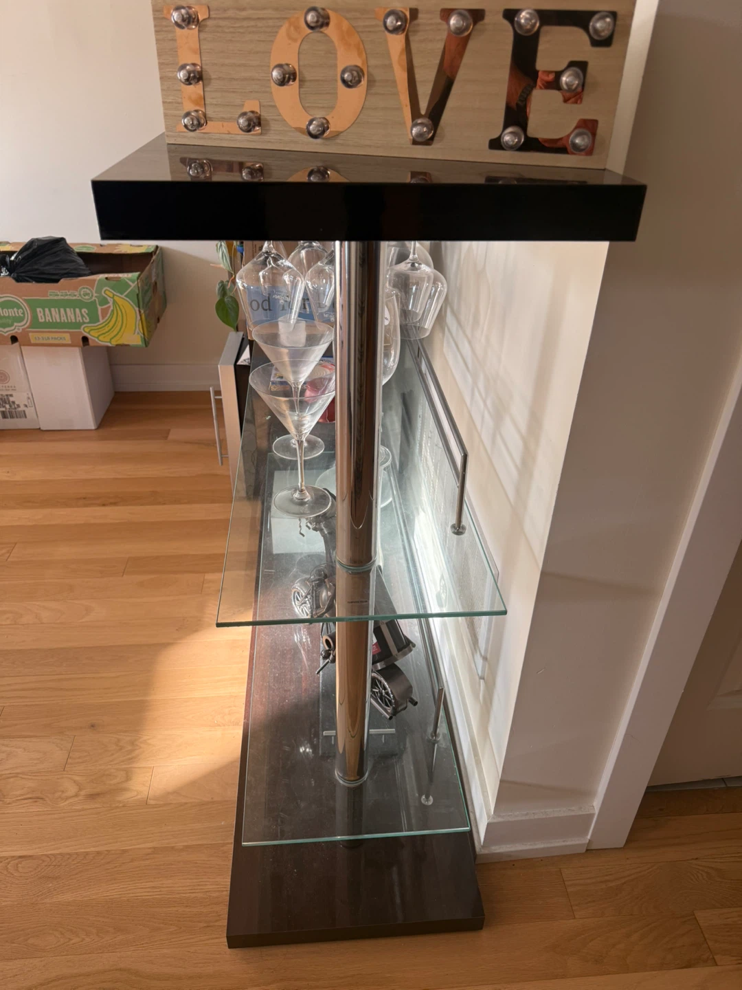 Modern Glass and Dark Wood Console Table - photo 2