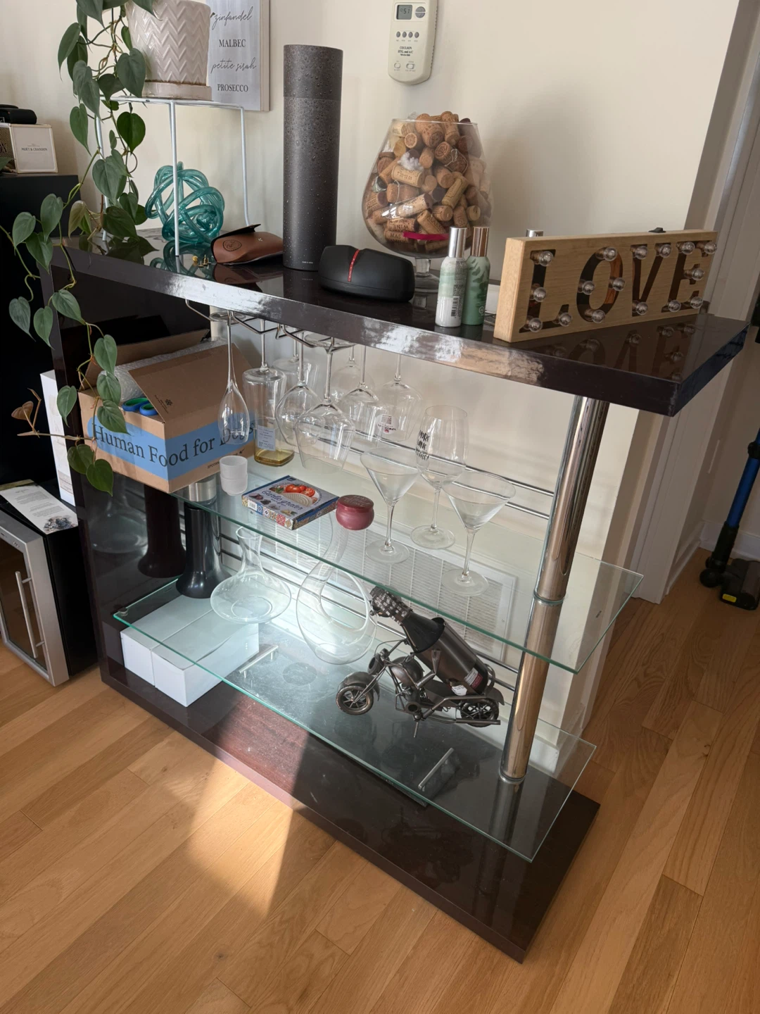 Modern Glass and Dark Wood Console Table - photo 3