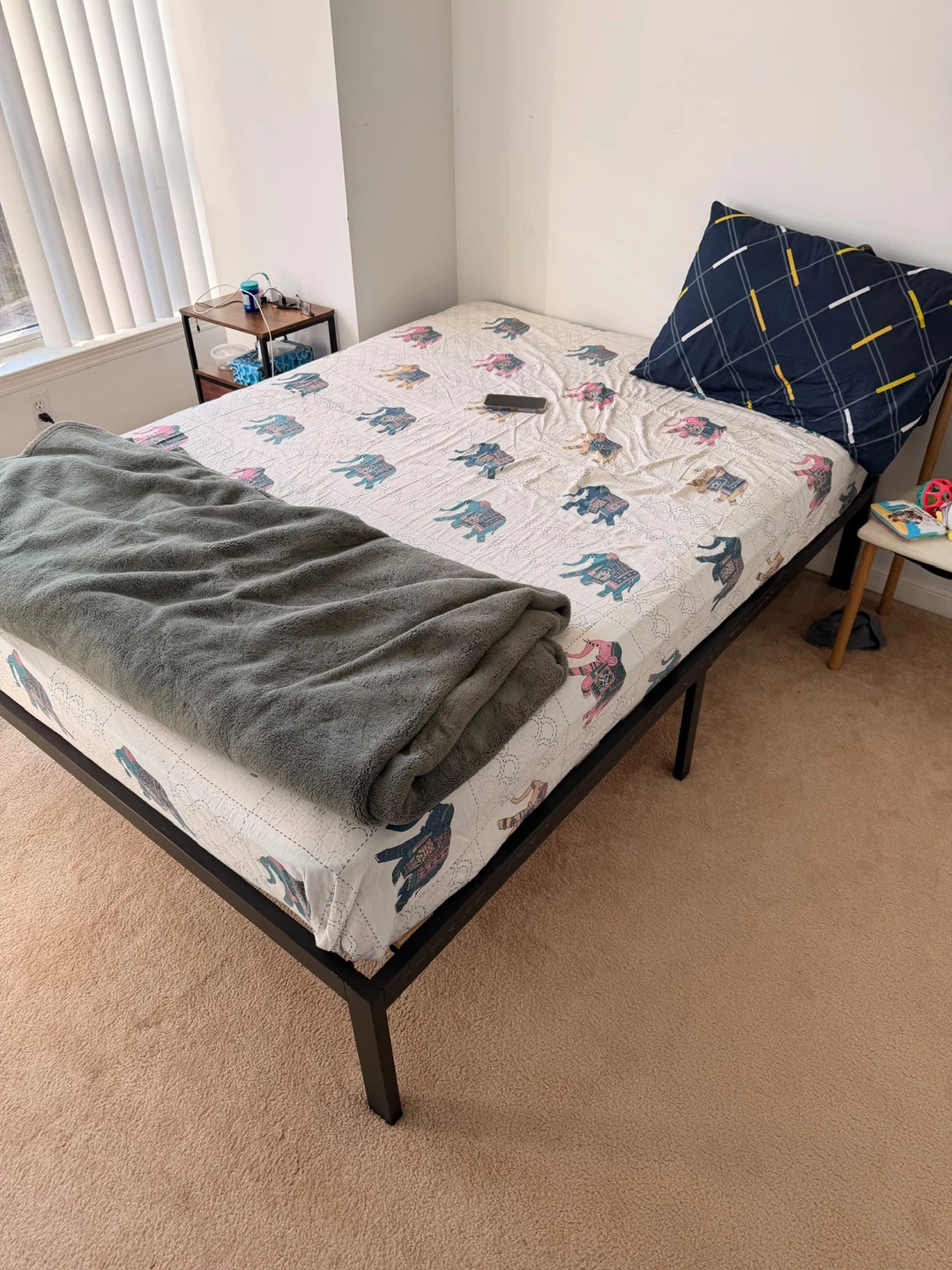 Black Metal Bed Frame and mattress