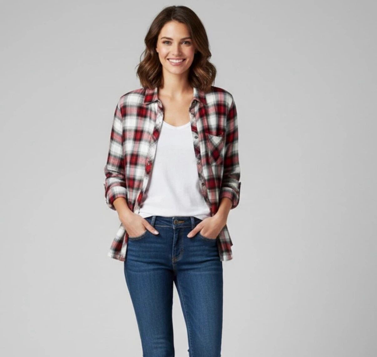 Anthropologie Ash & Ember Button Plaid Shirt