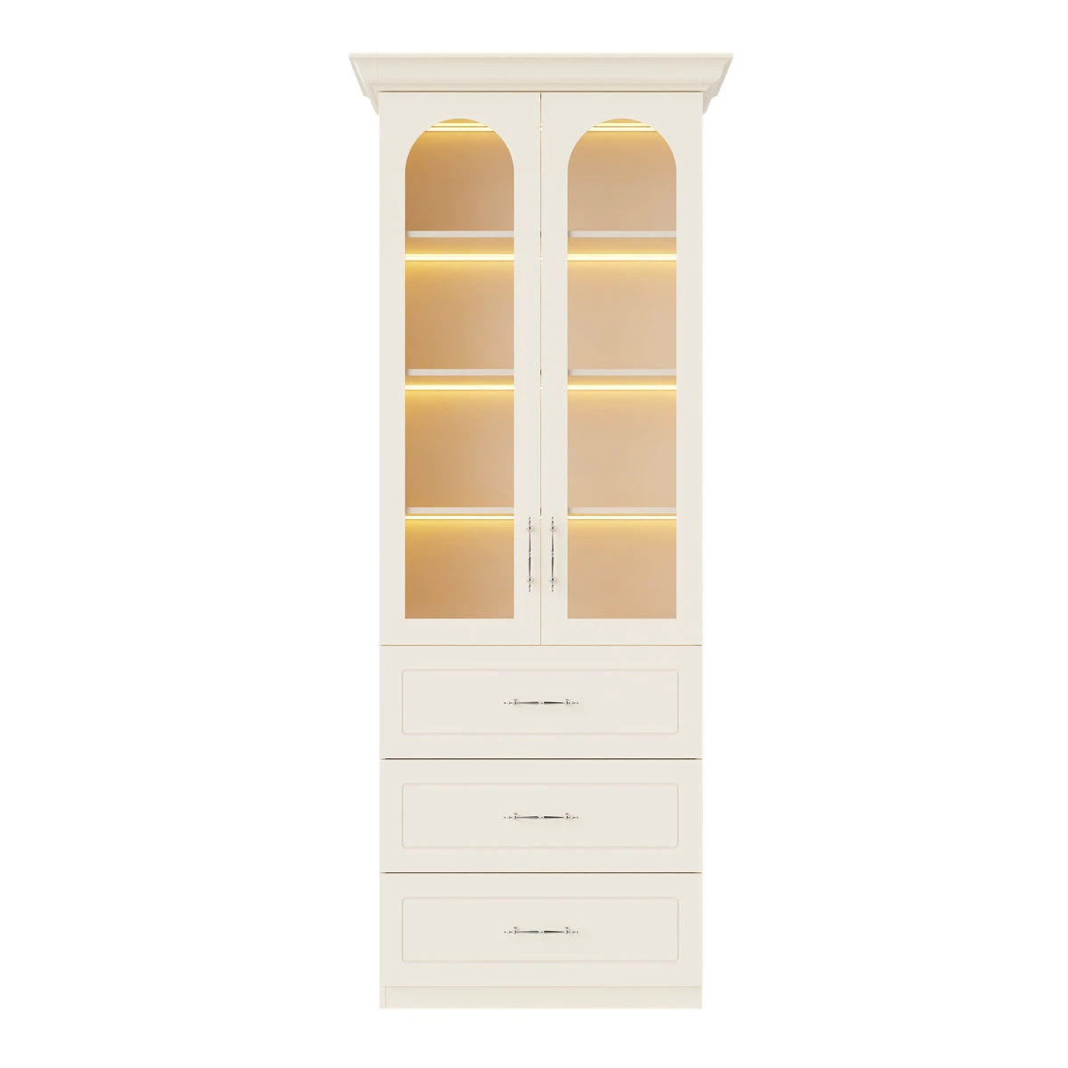Cream Arch Display Cabinet with Lighting - photo 4