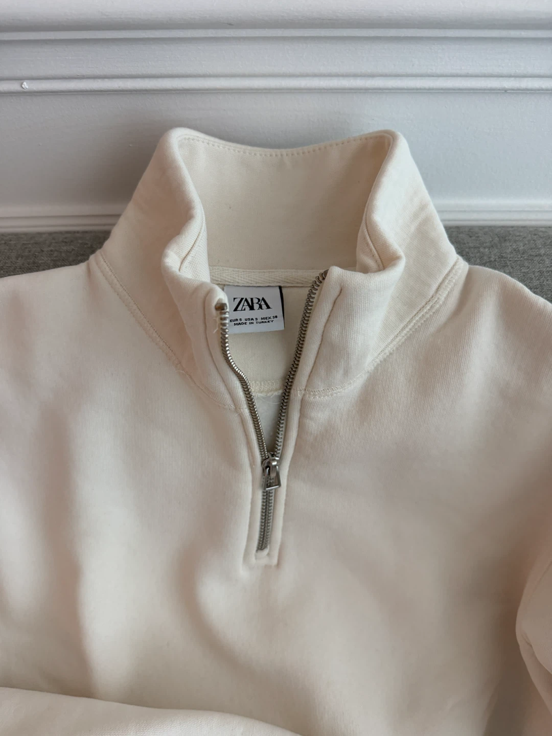 ZARA Cream Half-Zip Sweatshirt - photo 2