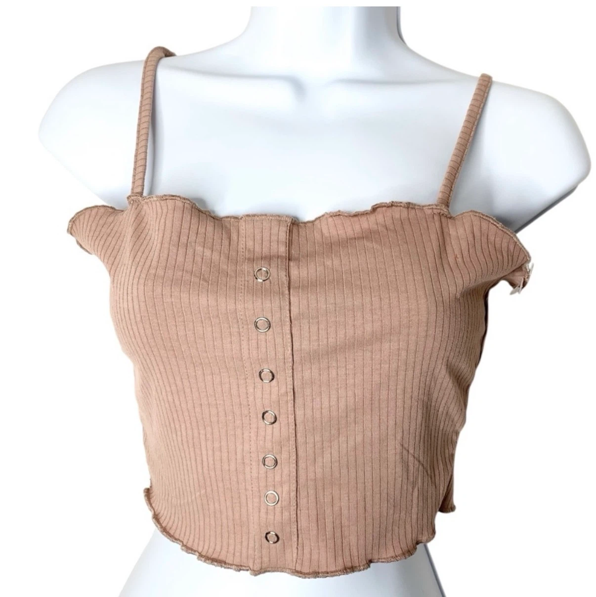 Primark Ribbed Button-Front Crop Top - photo 2
