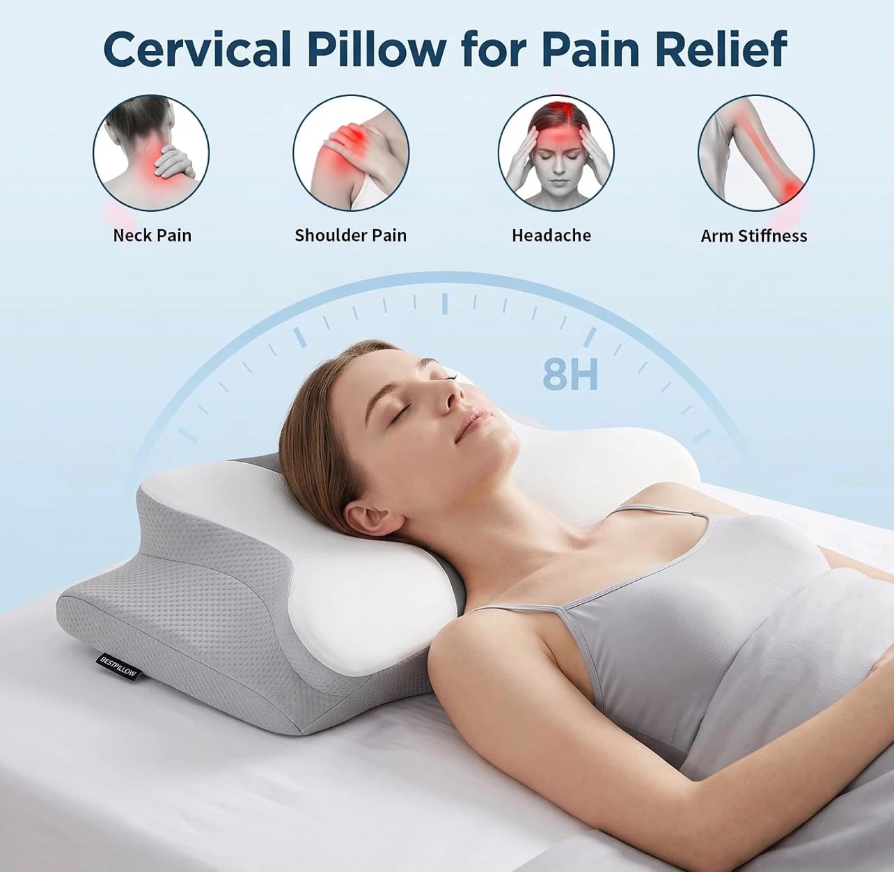 Ergonomic Cervical Memory Foam Pillow - photo 3
