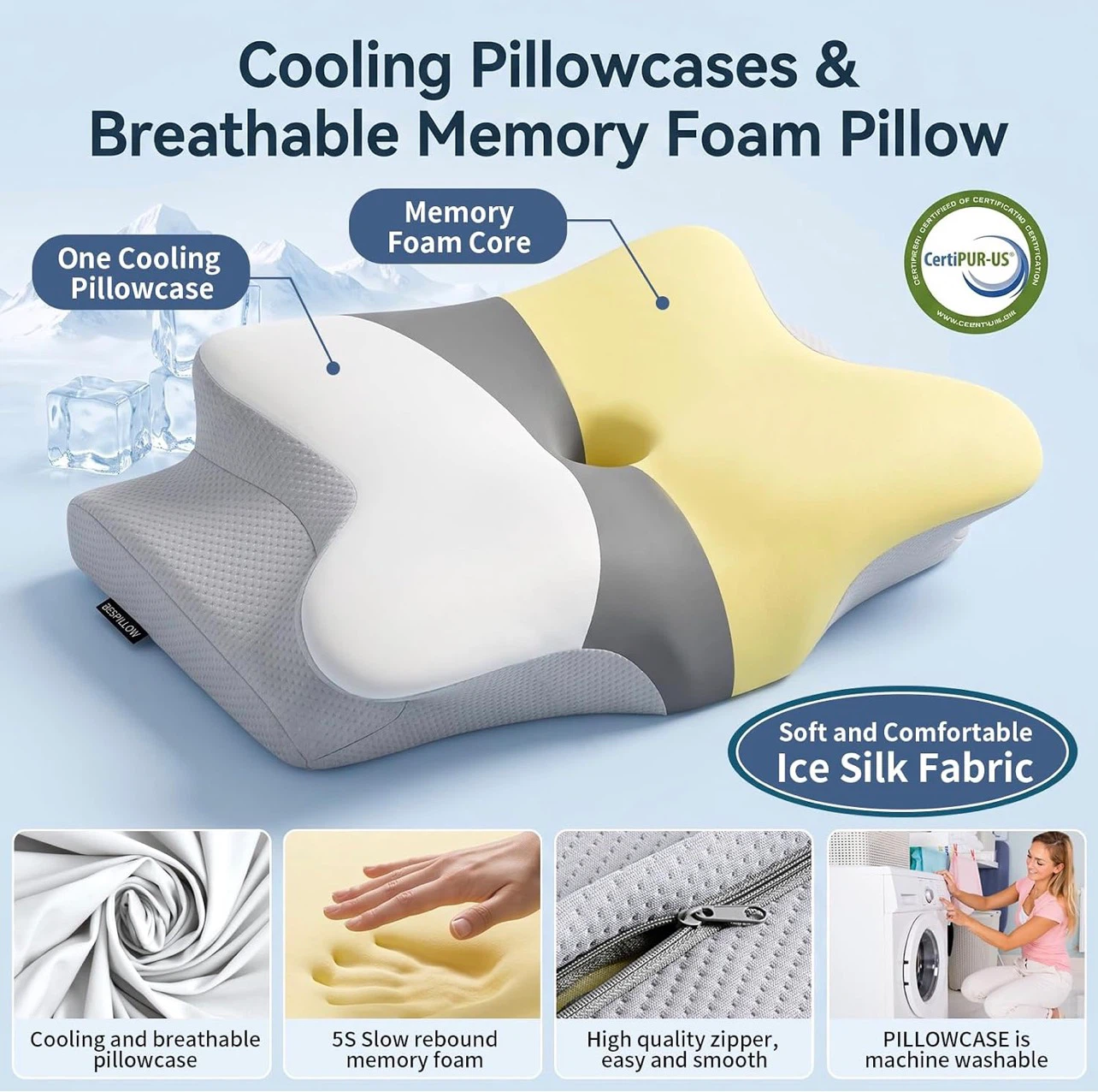 Ergonomic Cervical Memory Foam Pillow - photo 4