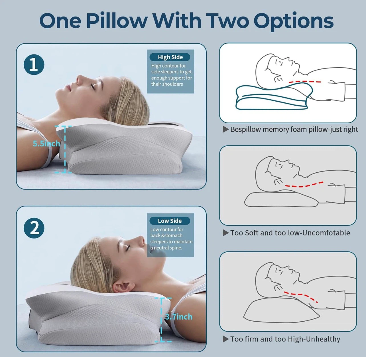 Ergonomic Cervical Memory Foam Pillow - photo 5