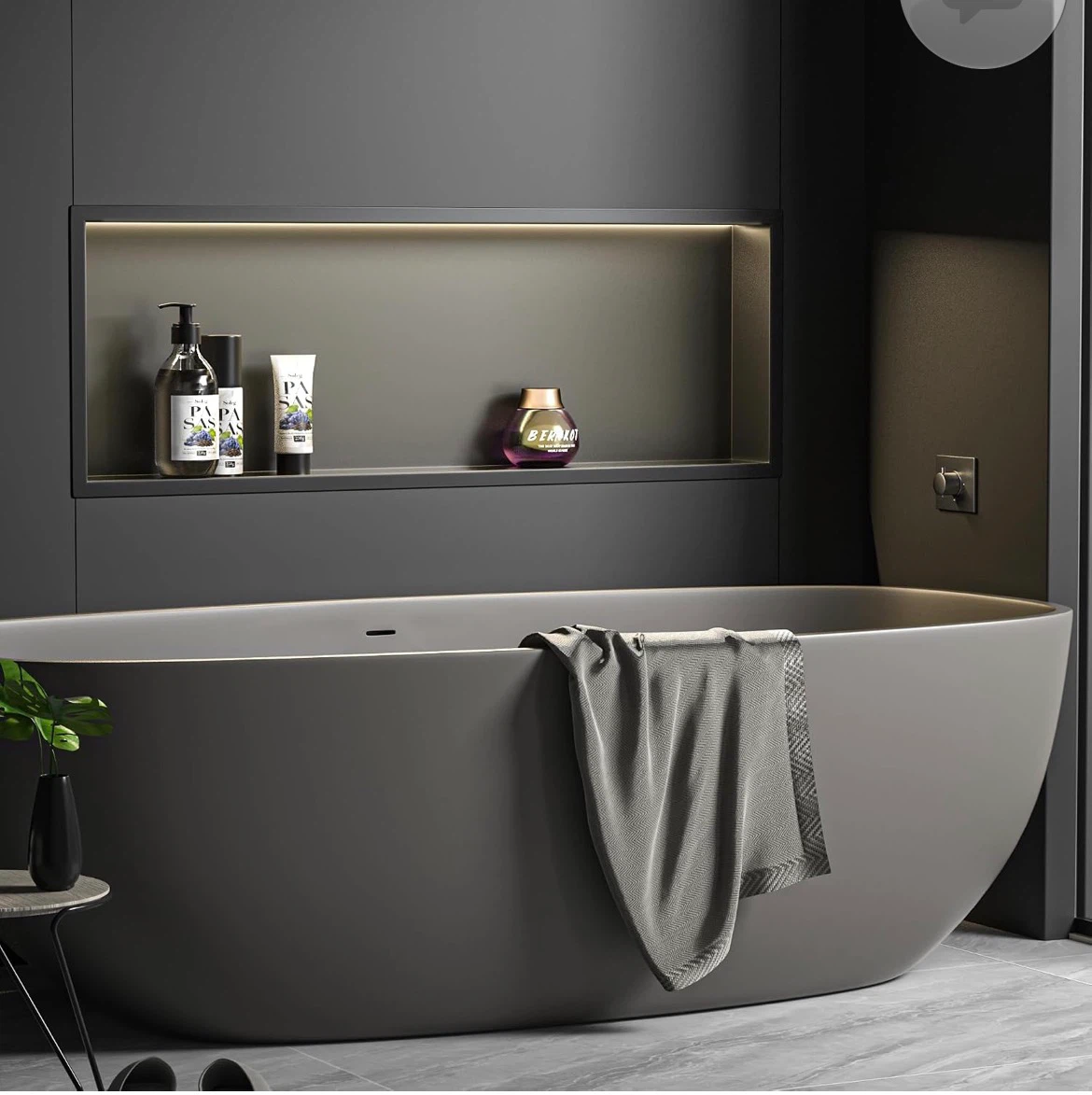 Matte Black Stainless Steel Shower Niche with LED Light - photo 3
