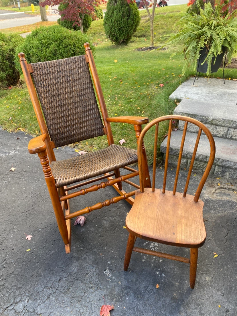 Wooden Rocking Chair and Small Chair take both for 39.00 - photo 3