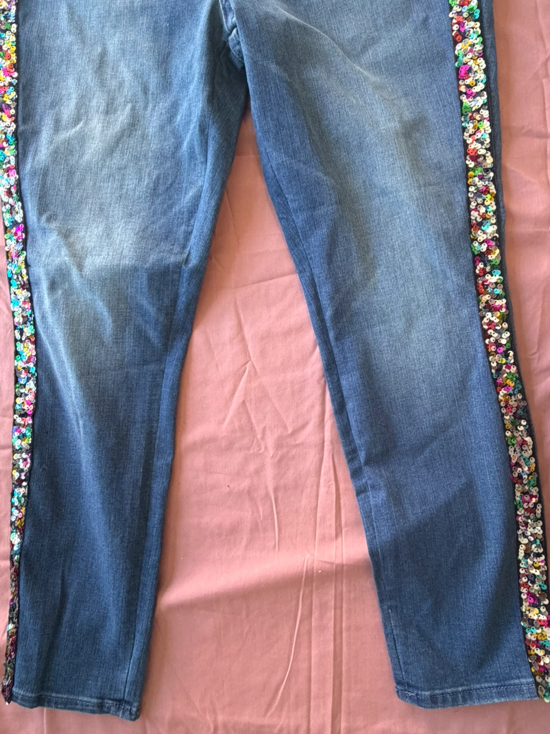 NY & C Sequin Stripe Jeans Size 12 - photo 3