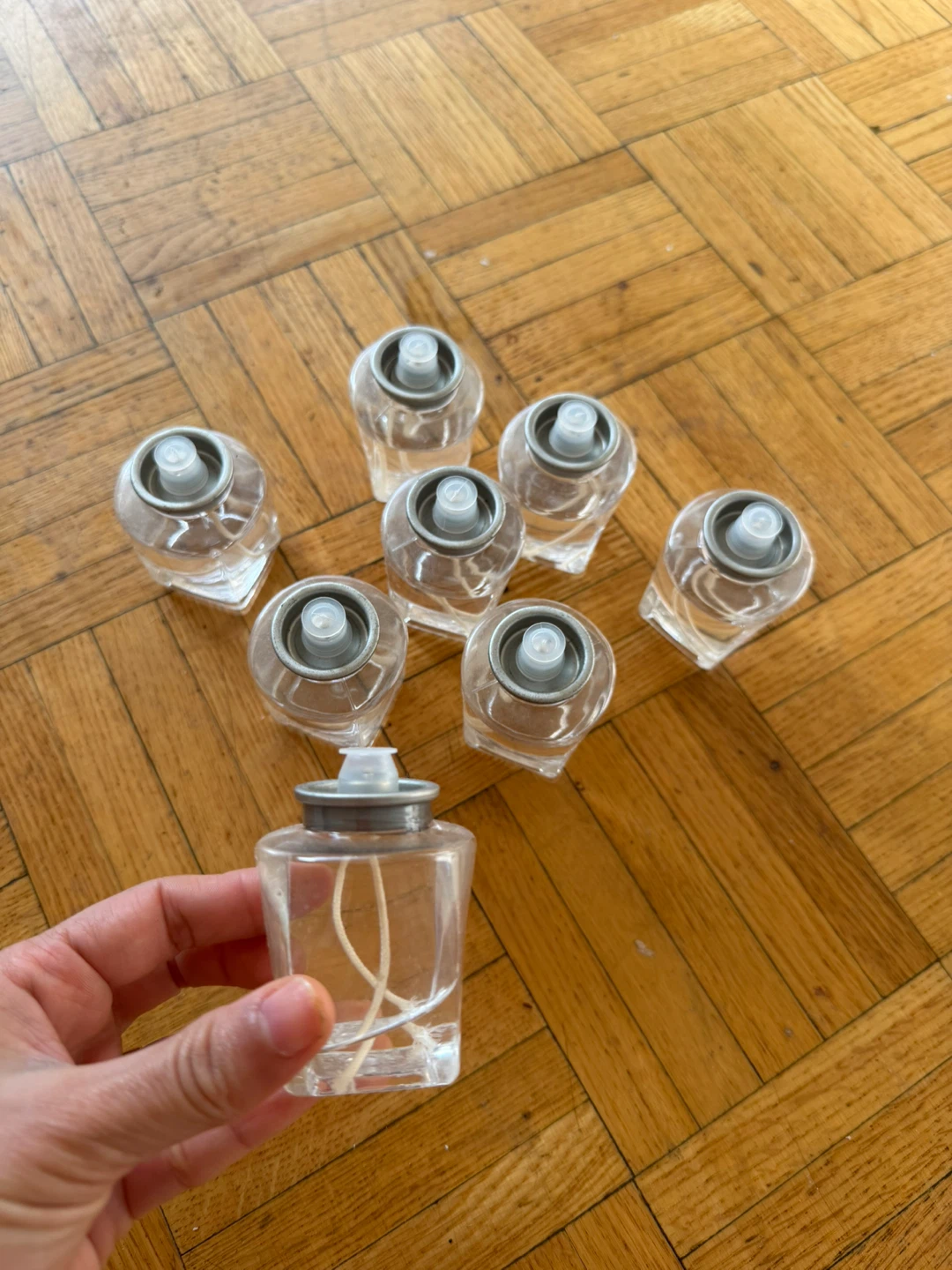 8 Glass Oil Lamp Reservoirs