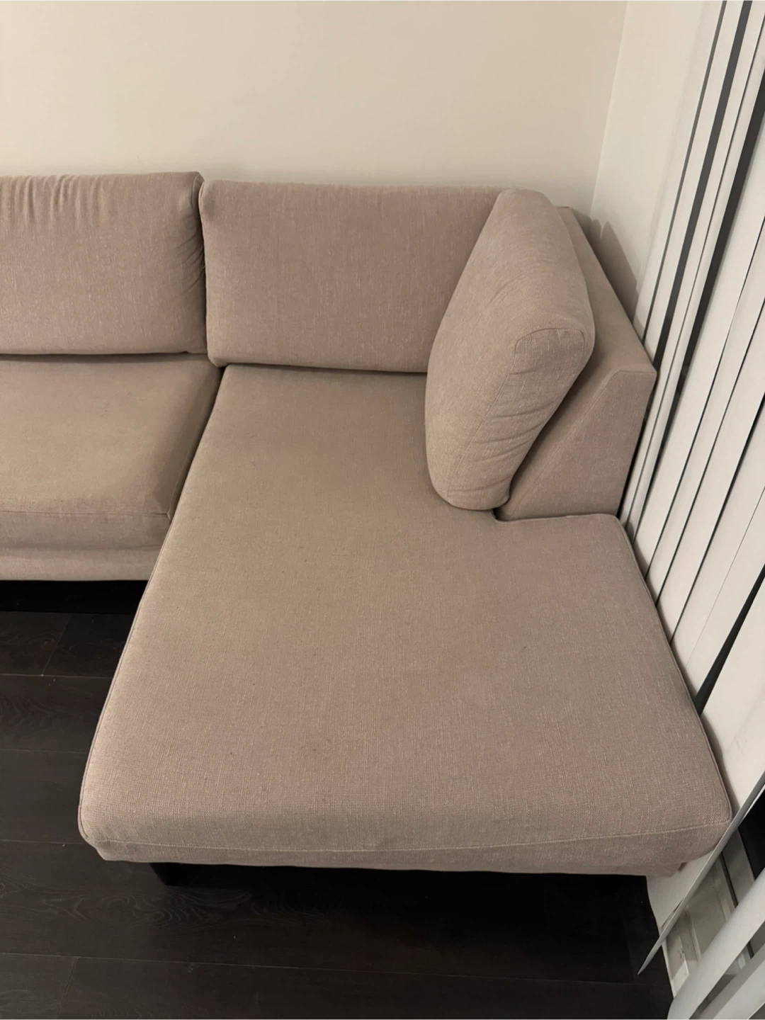 Beige Sectional Sofa with Chaise - photo 4