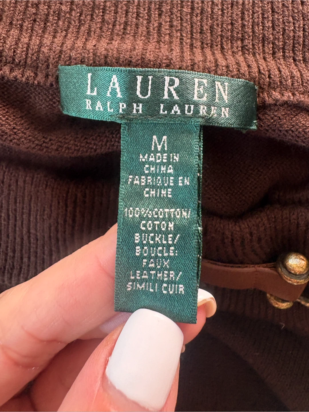 Ralph Lauren: Brown Cotton Sweater Size M - photo 4