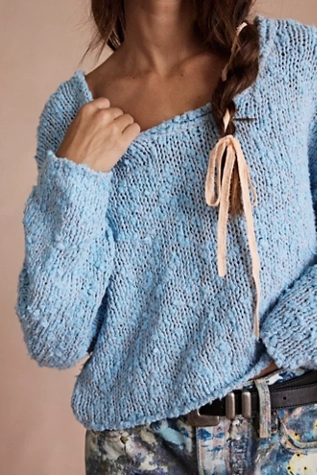 Free People:Light Blue Knit Sweater - XS - photo 2
