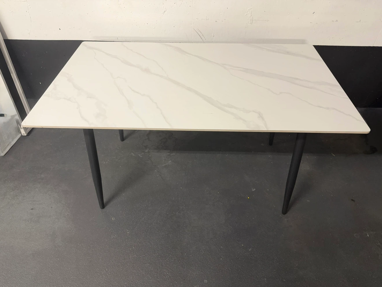 White Marble-Look Dining Table