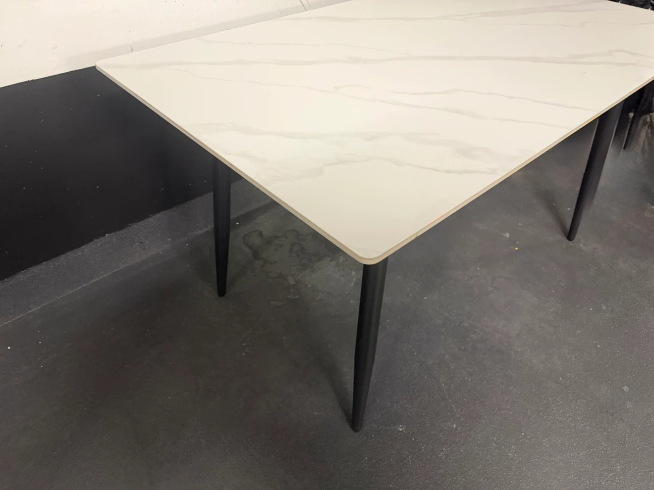 White Marble-Look Dining Table - photo 2
