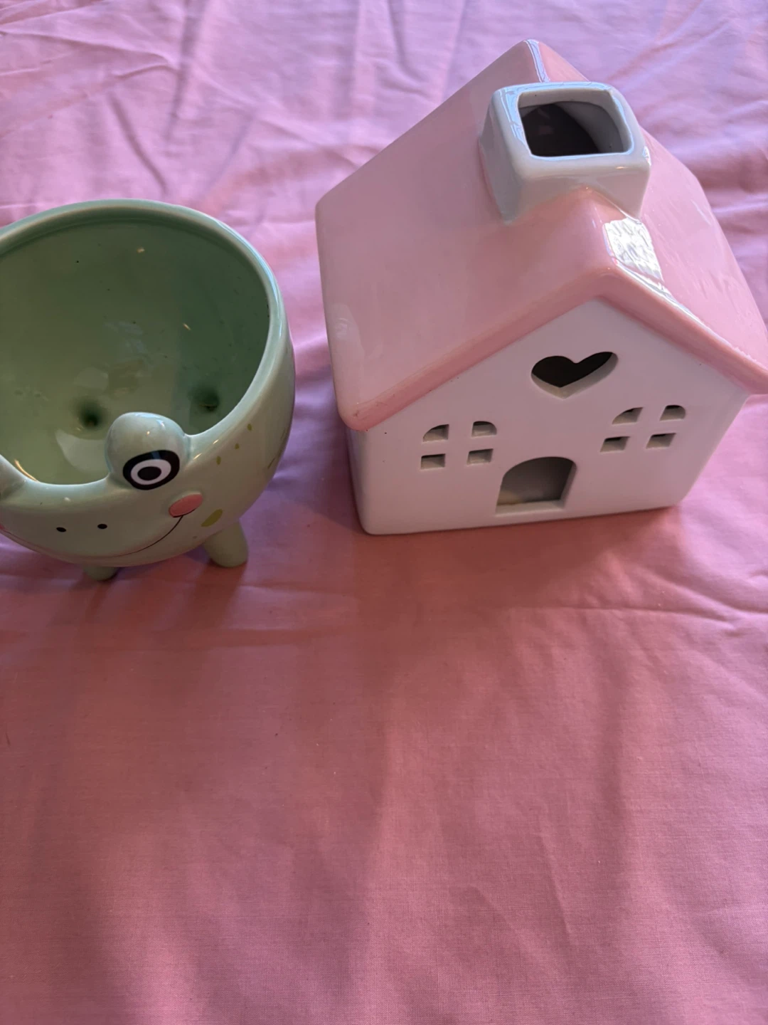Ceramic Frog Planter and House Decor Set - photo 2