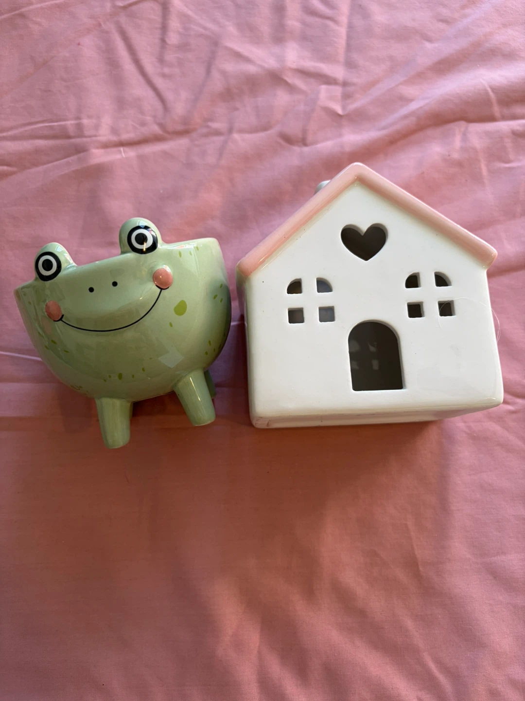 Ceramic Frog Planter and House Decor Set - photo 3