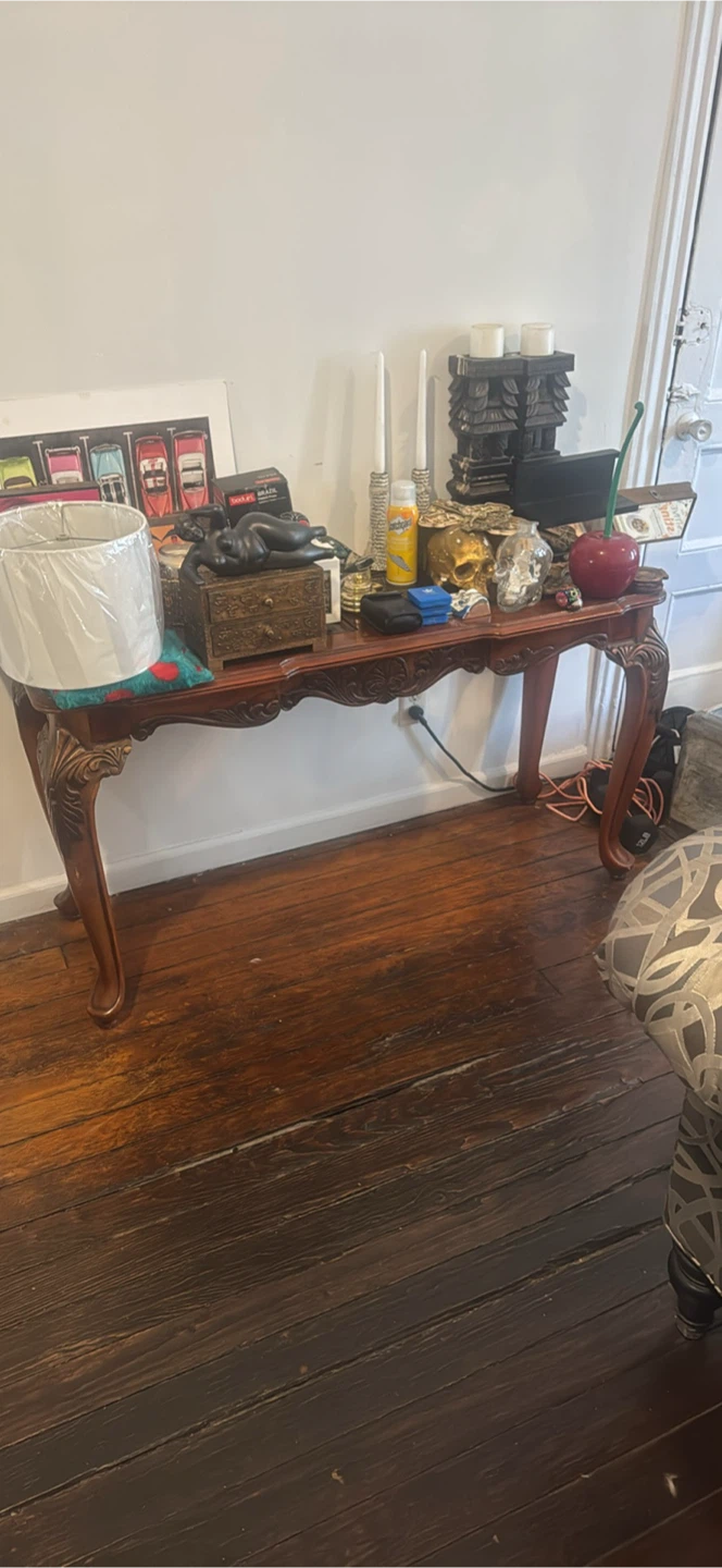 Vintage Ornate Wooden Console Table