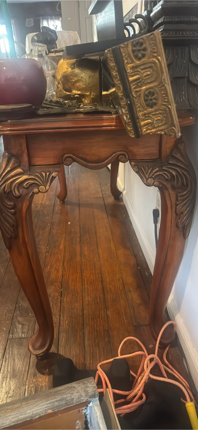 Vintage Ornate Wooden Console Table - photo 4