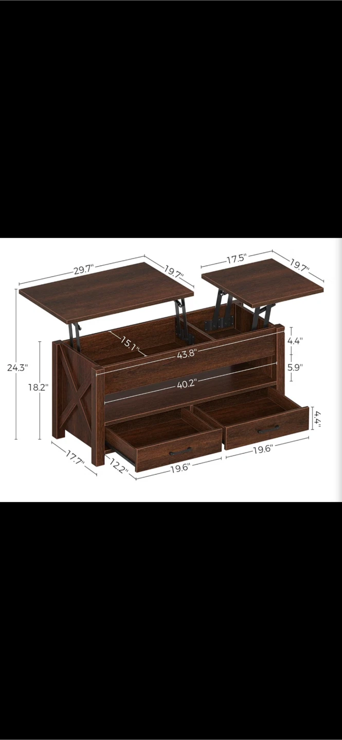 Lift-Top Coffee Table with Storage - photo 4