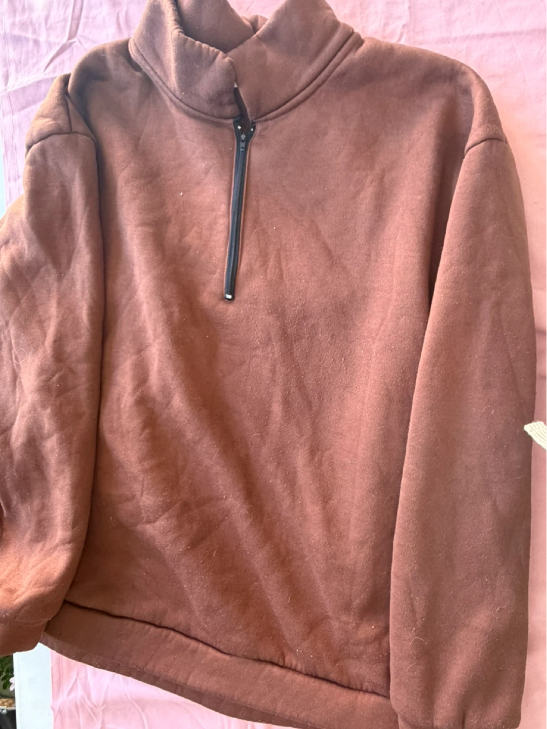 Brown Half-Zip Fleece and Jogger Set - photo 2