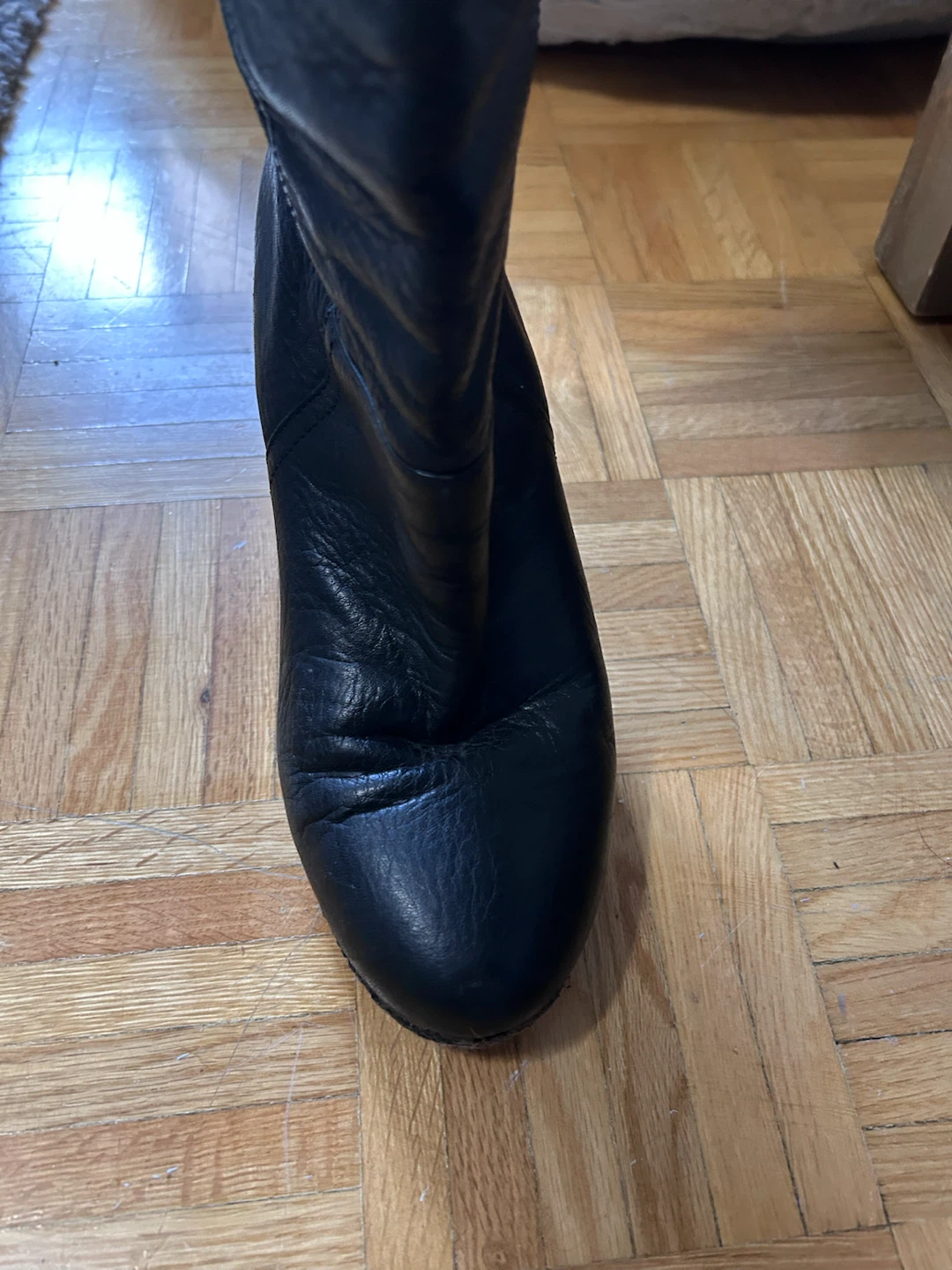 Authentic Black Leather UGG Wedge Boots - photo 3