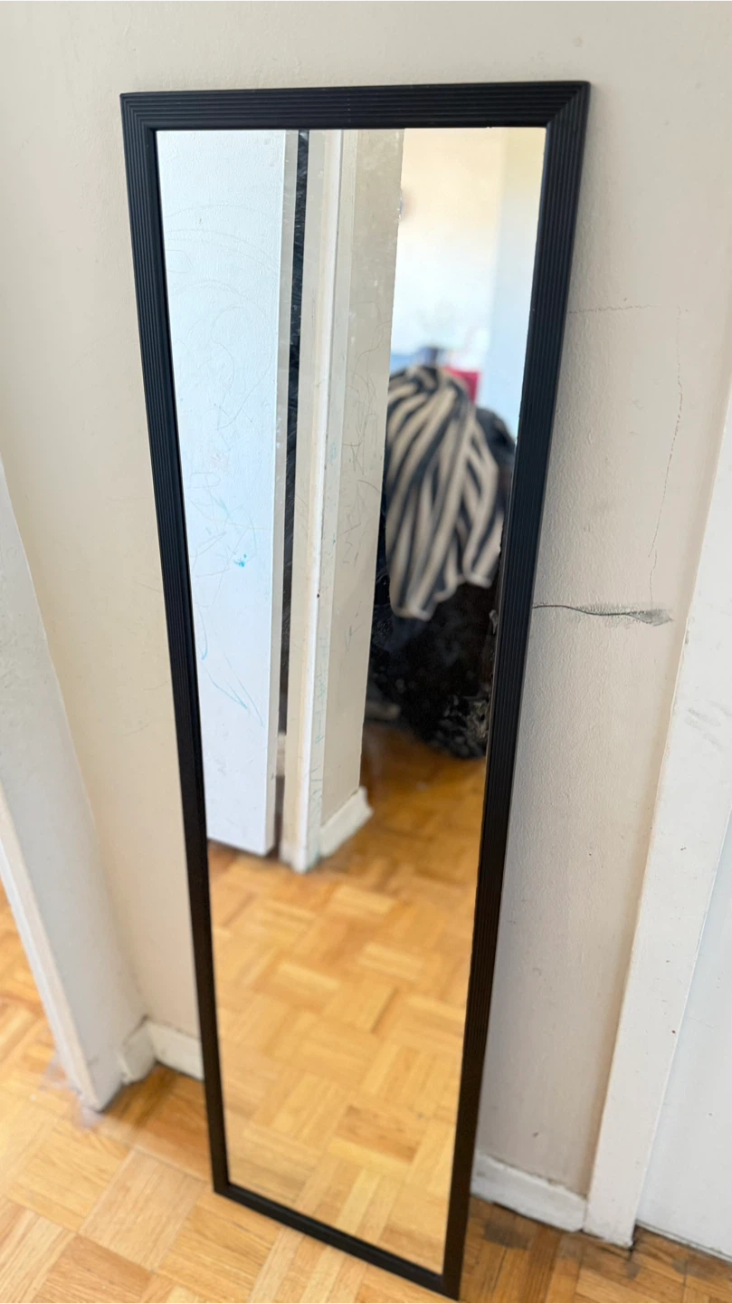 Full-Length Black Framed Mirror for Sale