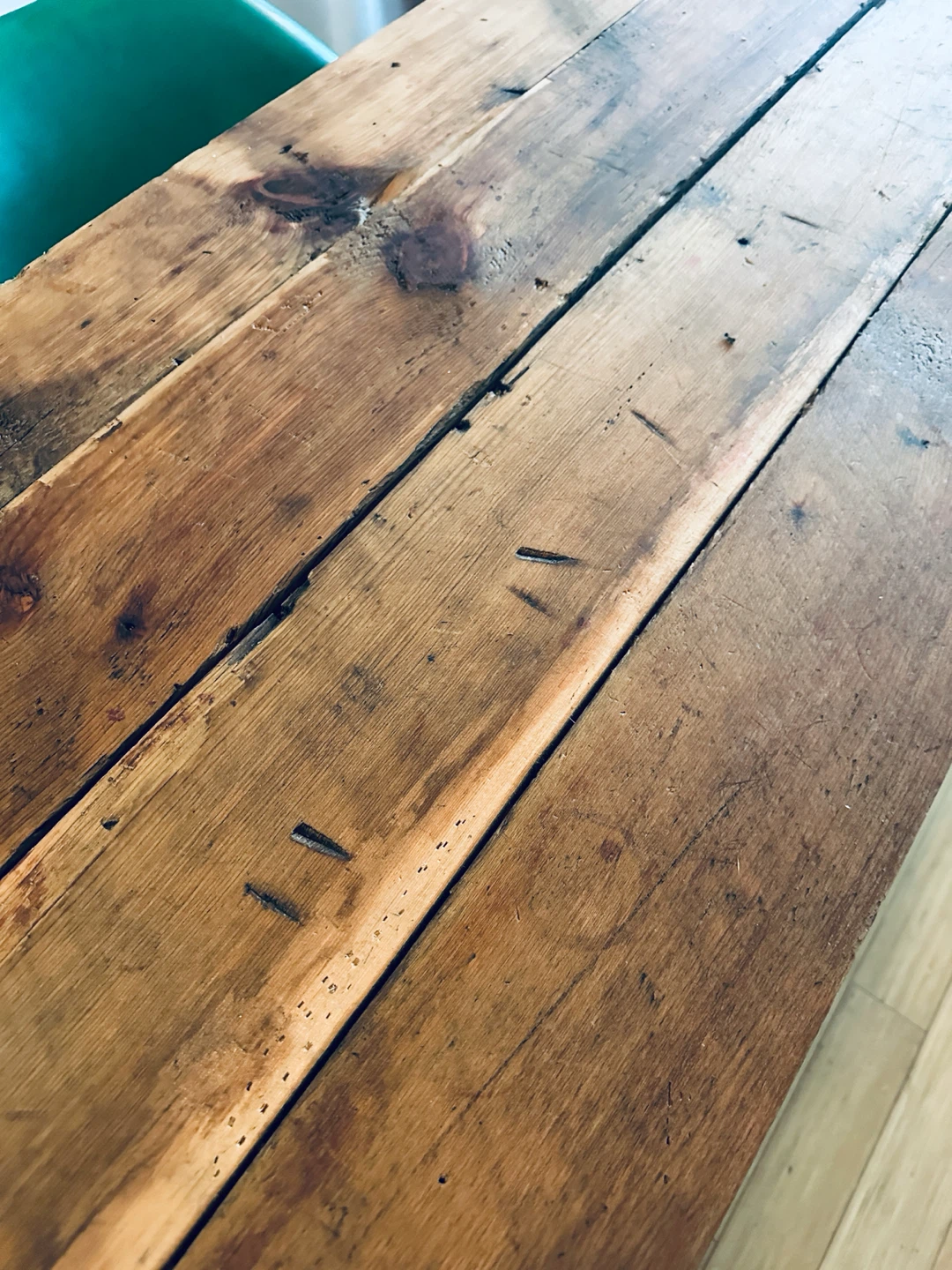 LONG VINTAGE RECLAIMED WOOD STEEL DINING TABLE / OFFICE DESK - photo 4