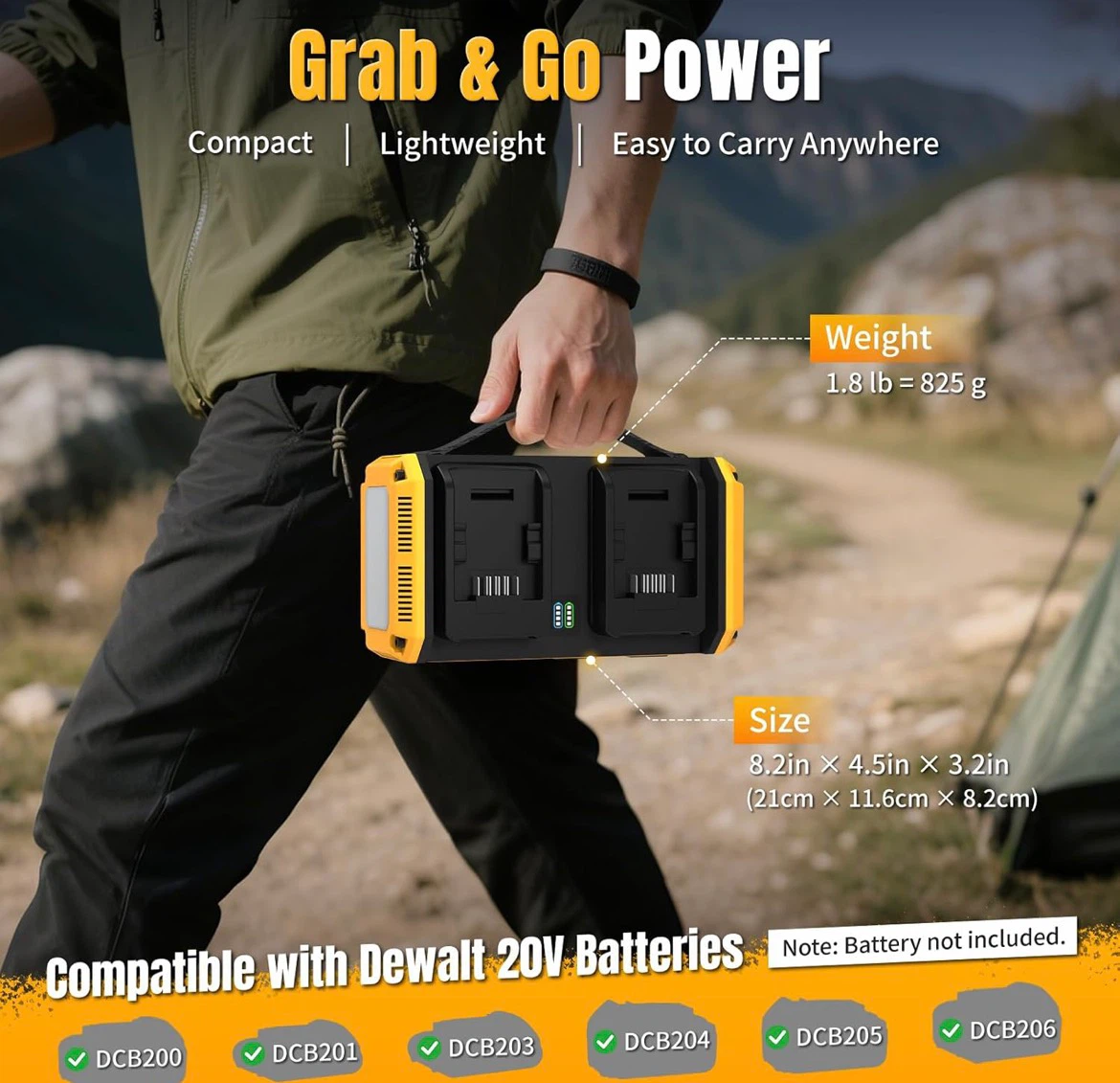 Kzreect 350W Dual-Battery Power Inverter for Dewalt 20V - photo 5