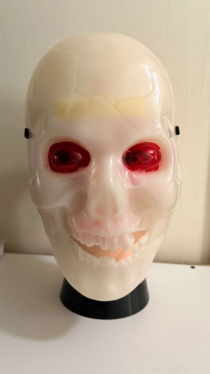 New-Clear Skull Mask with Red Eyes