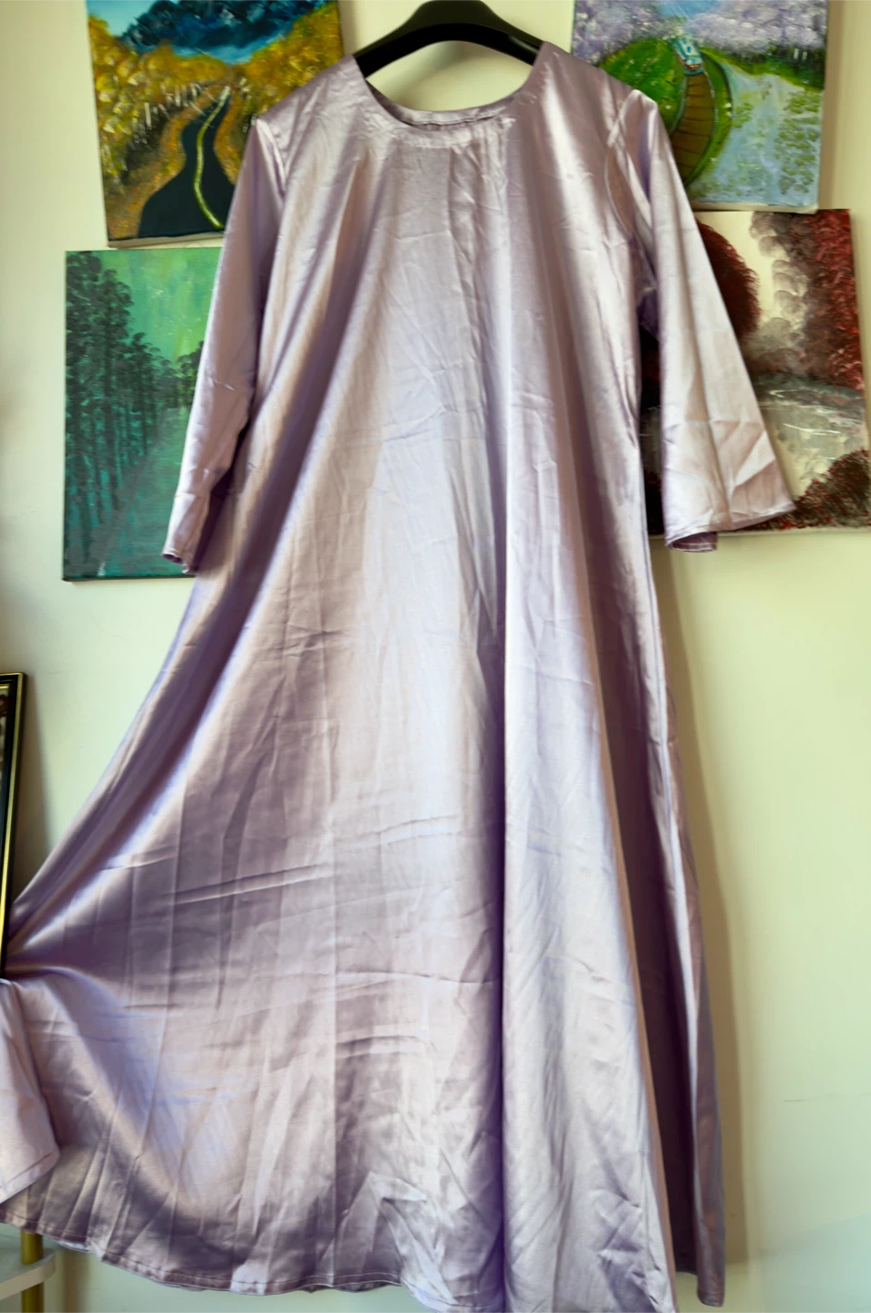 Lavender Embellished Long Coat and Dress Set - photo 4