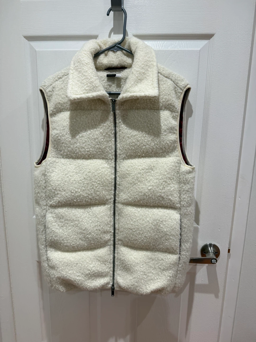 Cozy Cream Sherpa Puffer Vest – Size XS