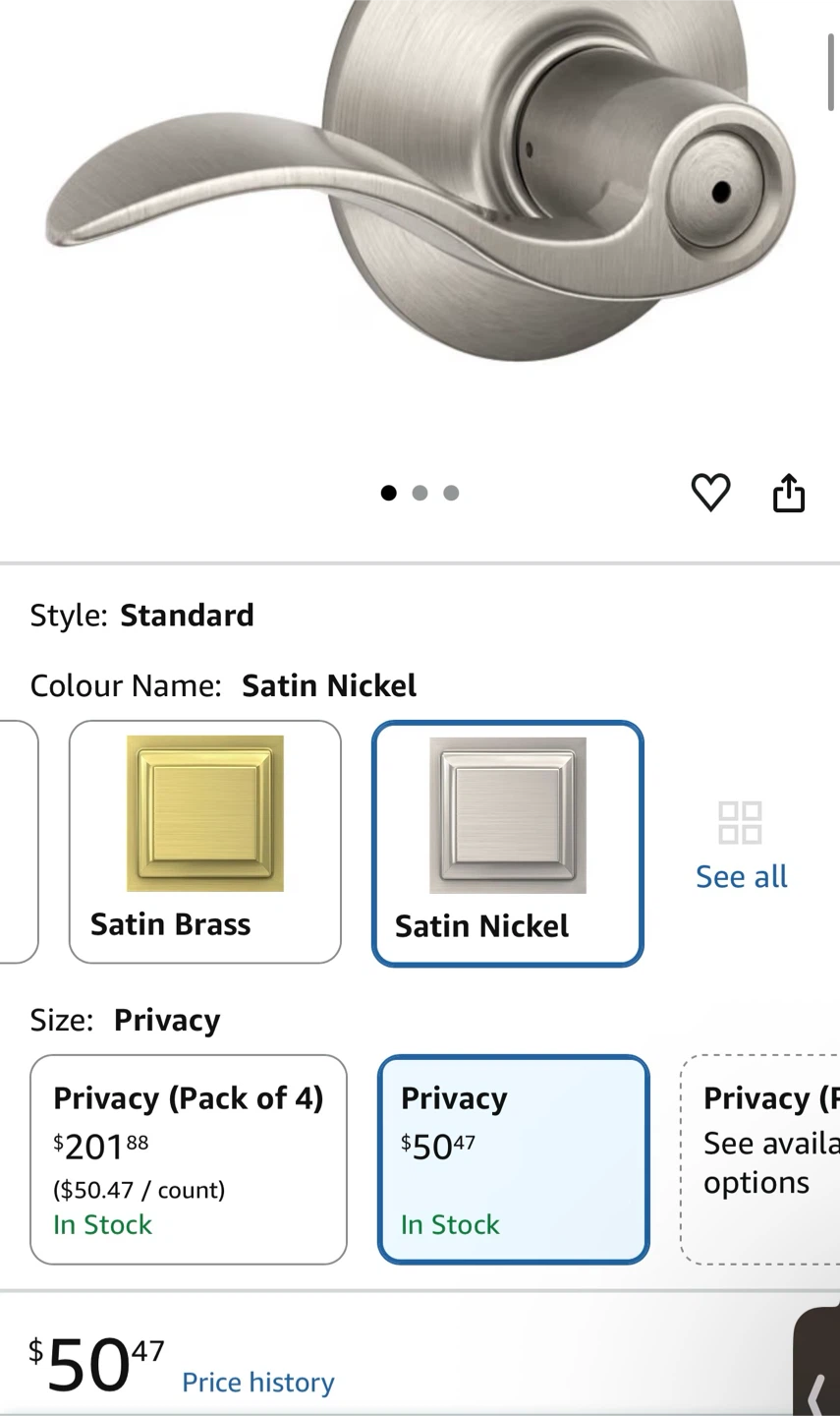 SCHLAGE F40 ACC 619 ACCENT DOOR LEVER SATIN NICKEL - photo 5