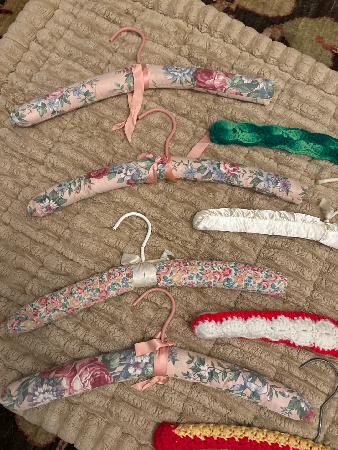 Vintage Assorted Padded and Crocheted Clothes Hangers - photo 2