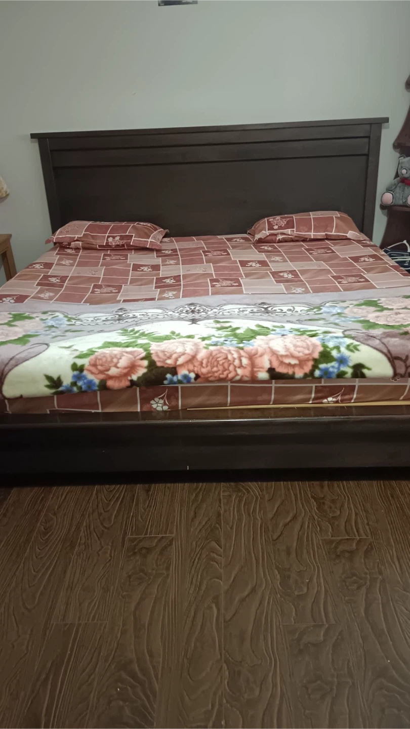 Dark Brown Wooden Bed Frame - photo 2