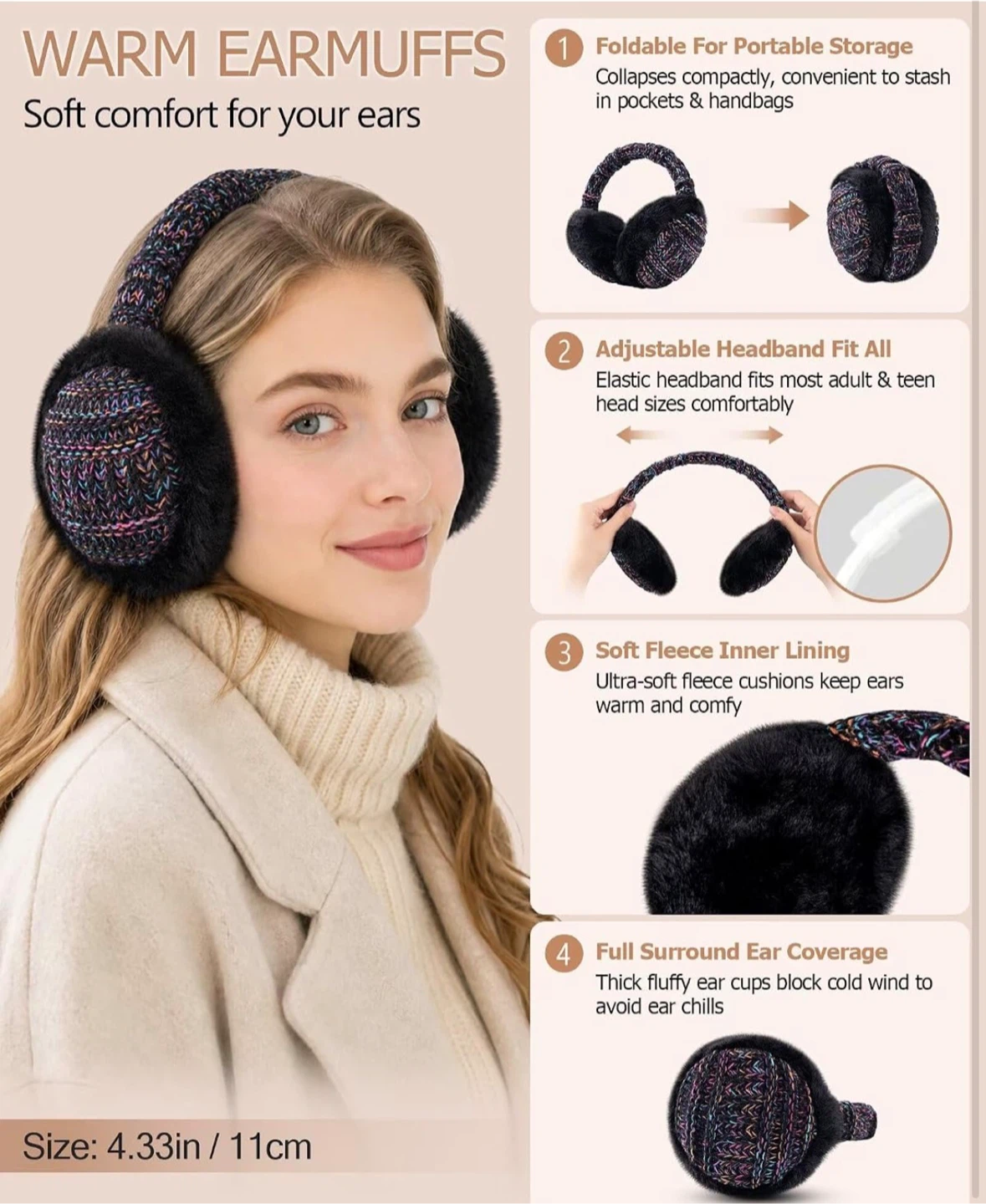 Winter Beanie, Scarf, Earmuffs, and Glove Set - photo 3
