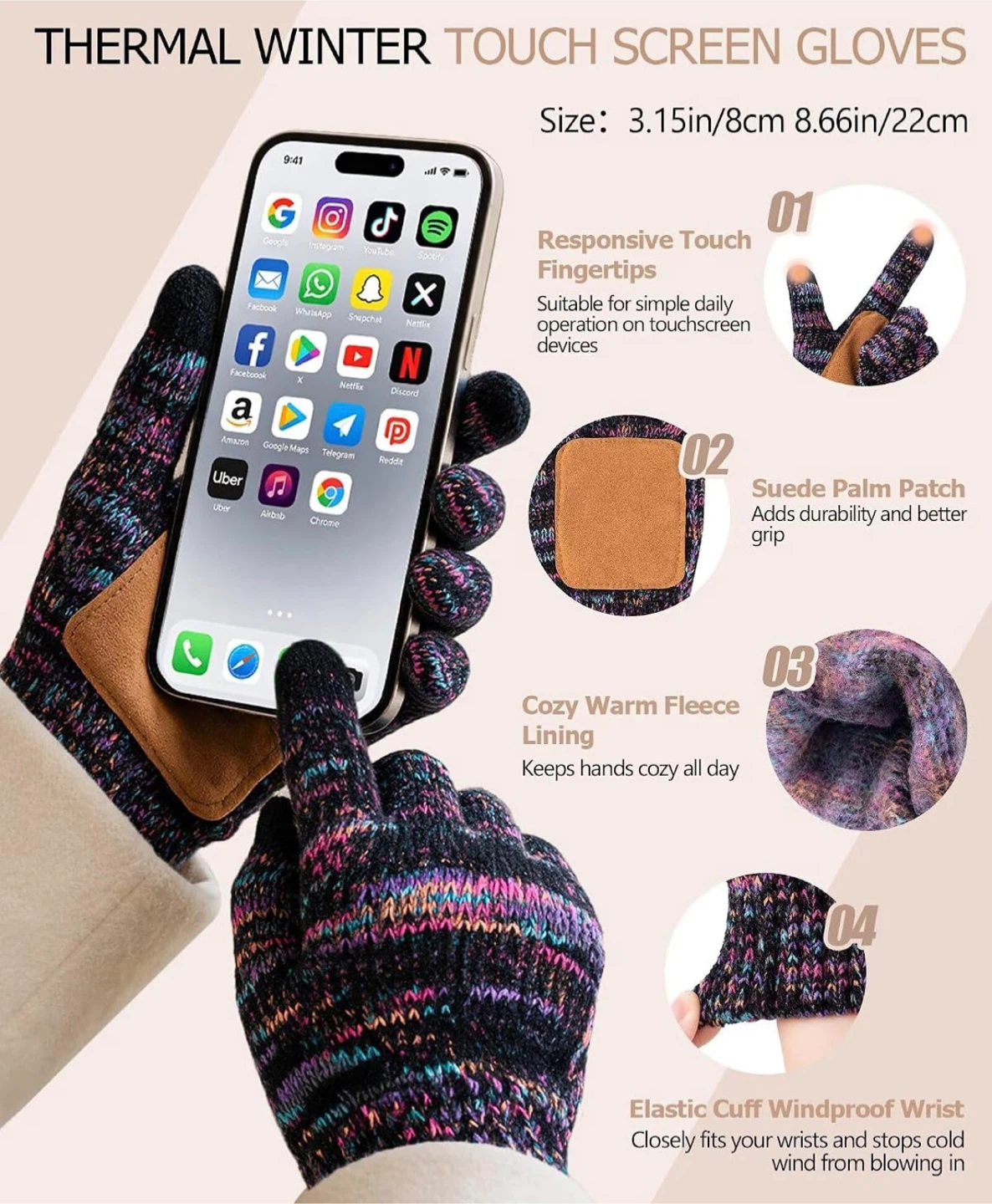 Winter Beanie, Scarf, Earmuffs, and Glove Set - photo 5