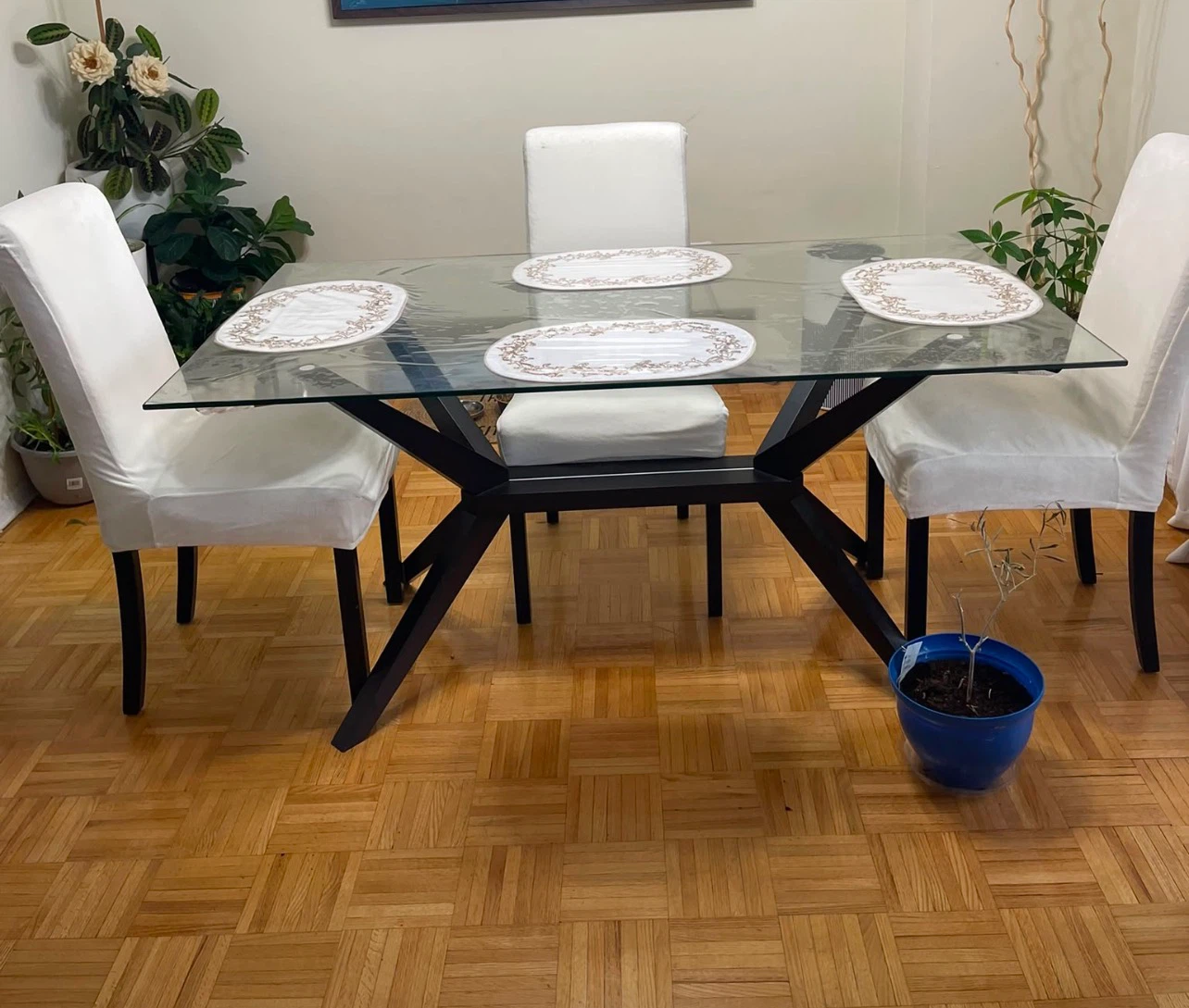 Glass Top Dining Table with 4 Chairs - photo 2