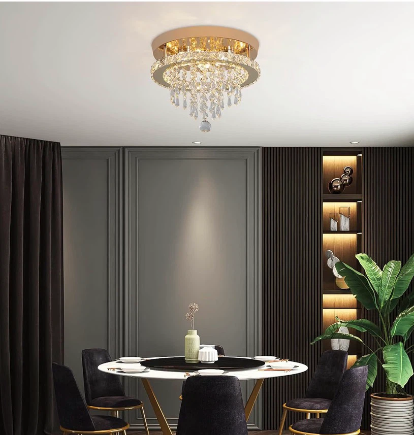 Deckrico 30cm Gold Crystal Chandelier Dining Room Ceiling Light - photo 2