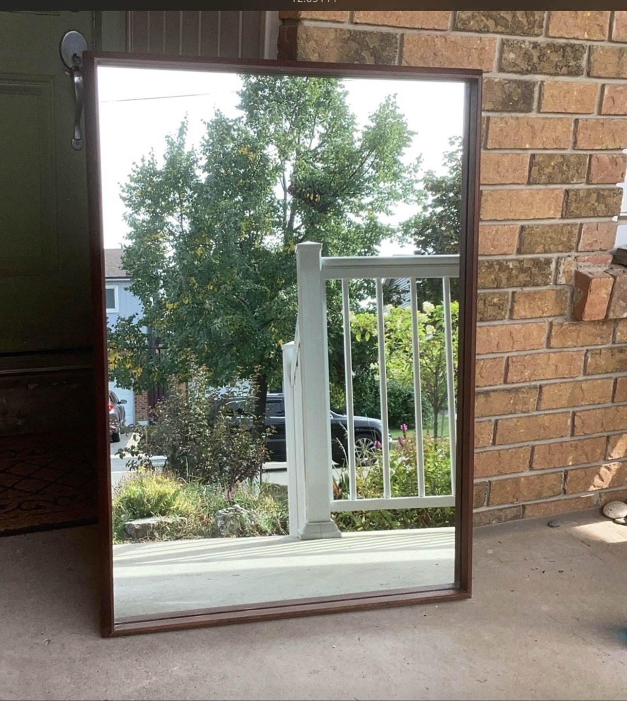 Large Wooden Framed Rectangular Wall Mirror
