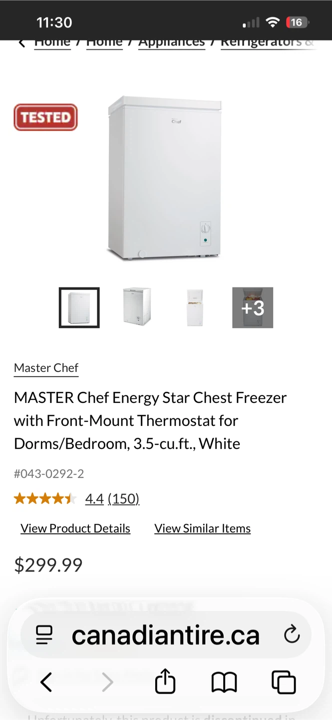 MASTER Chef 3.5 cu. ft. Chest Freezer - photo 2