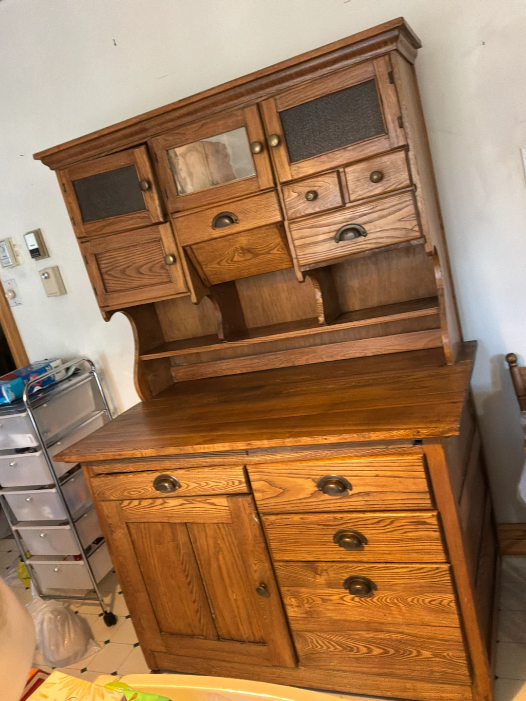 Antique/Vtg Chatham Oak Wood Hoosier 🐞