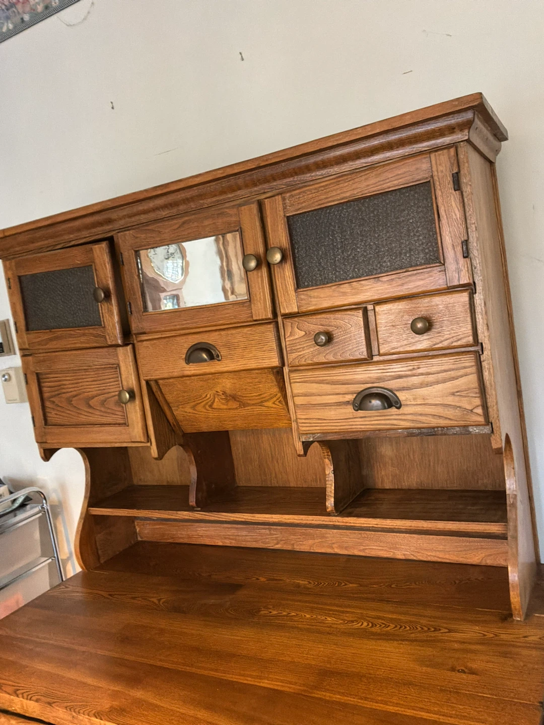 Antique/Vtg Chatham Oak Wood Hoosier 🐞 - photo 2