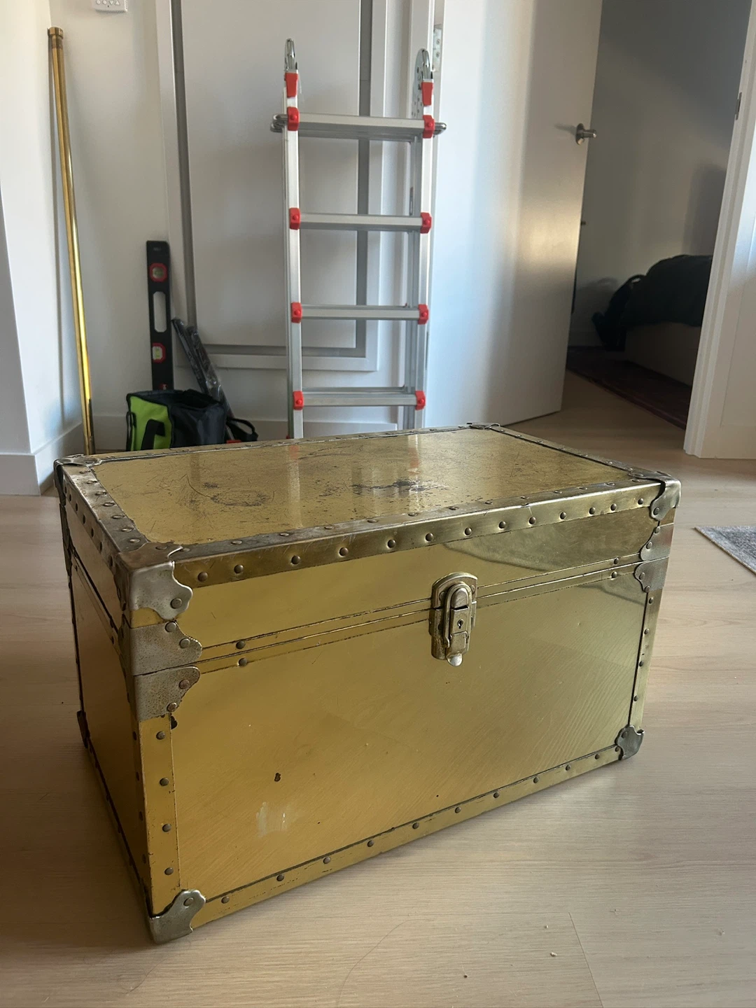 Vintage Style Brass Storage Trunk