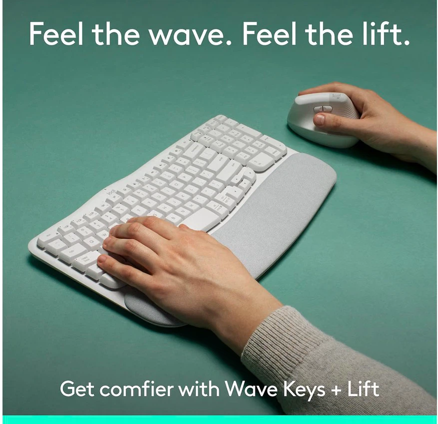LOGITECH WAVE KEYS & LIFT MOUSE COMBO WHITE - photo 3