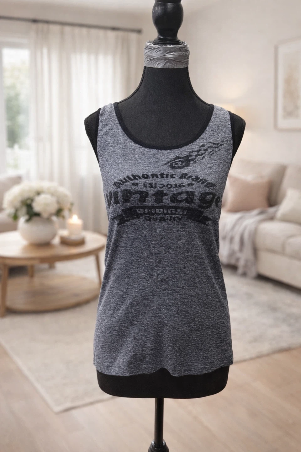 Grey Athletic Tank and Leggings Set