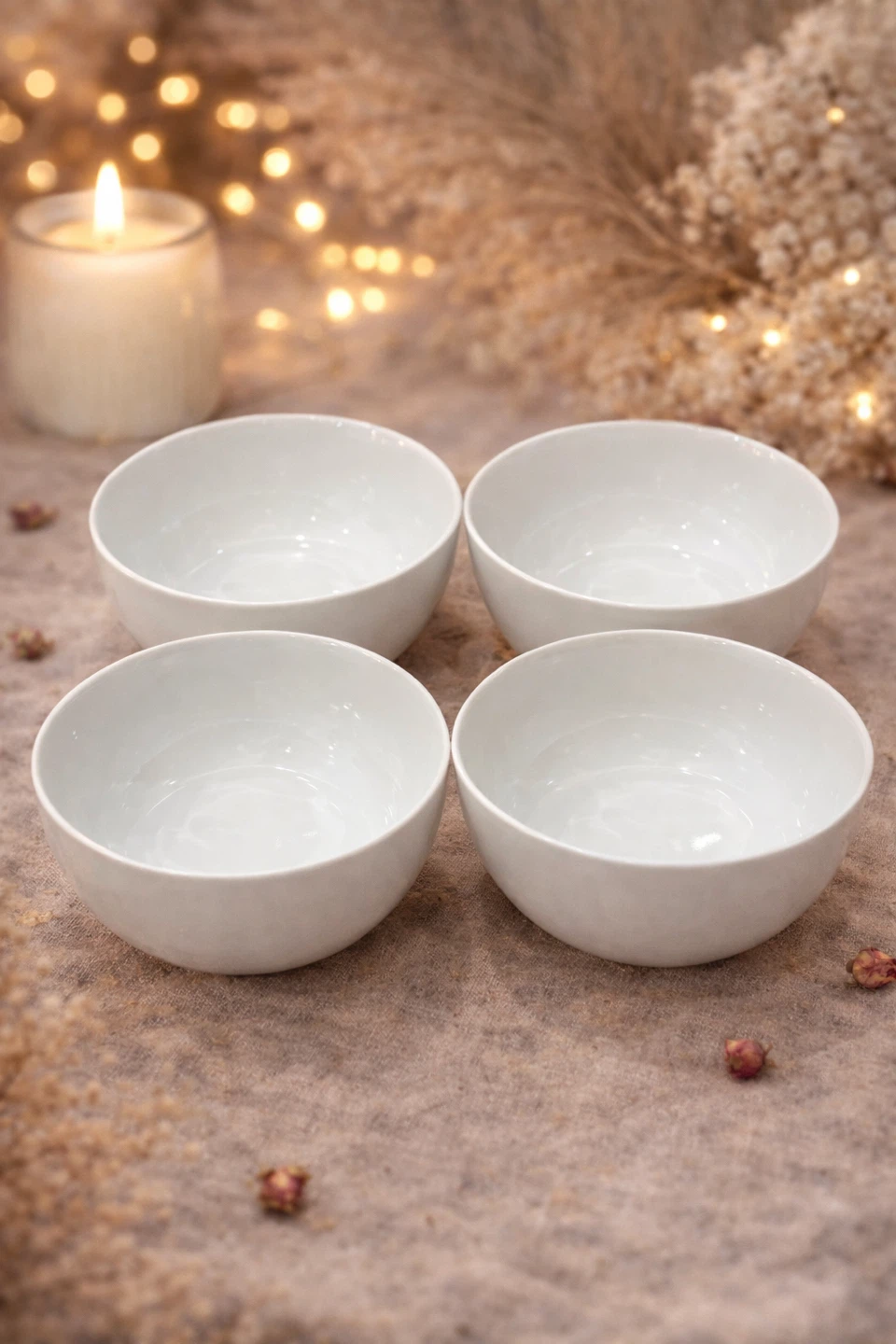 Set of 4 white ceramic bowls - photo 2