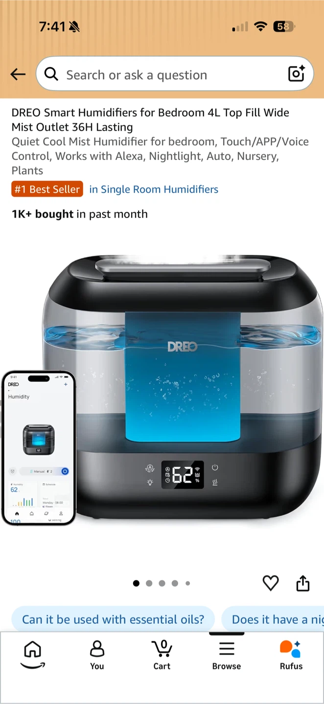 Dreo Smart Cool Mist Humidifier 4L - photo 2