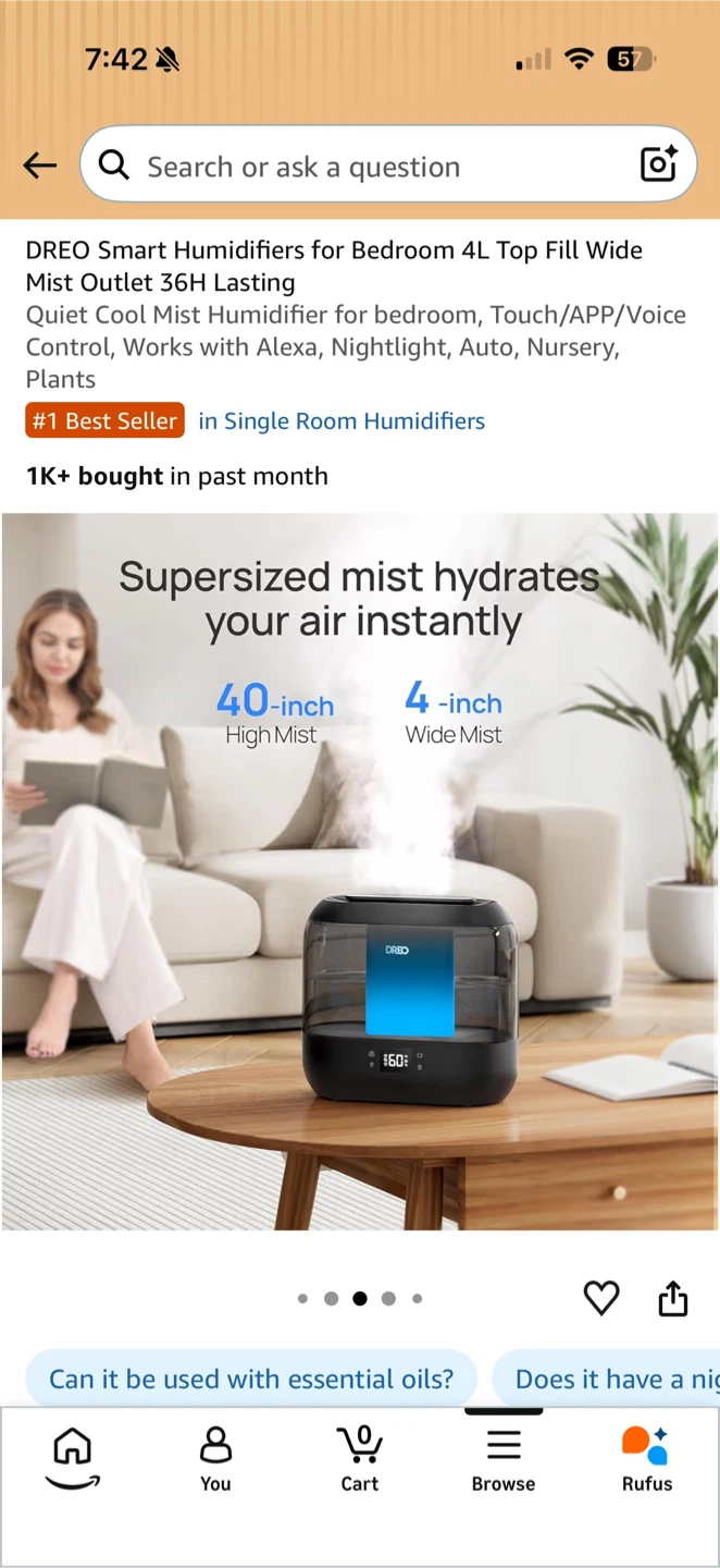 Dreo Smart Cool Mist Humidifier 4L - photo 3