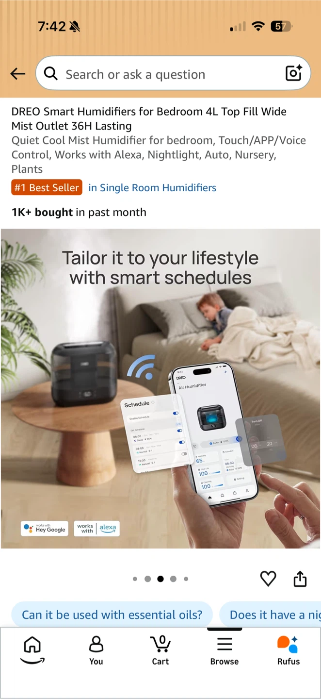 Dreo Smart Cool Mist Humidifier 4L - photo 4